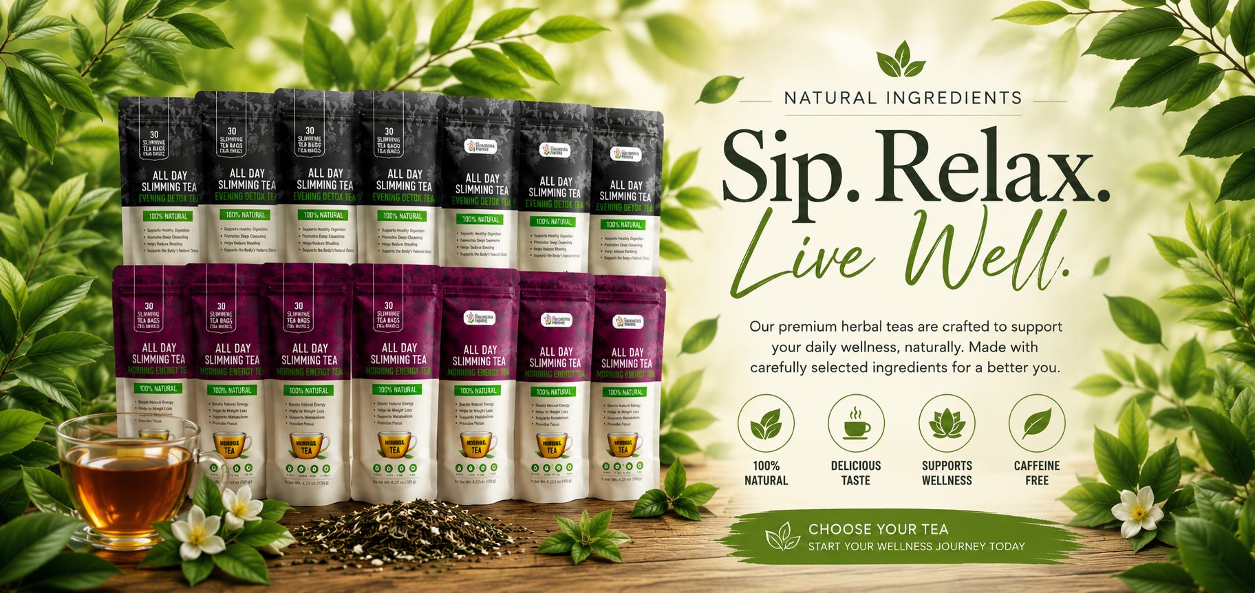 All Day Slimming Tea — Sip. Relax. Live Well. Natural herbal teas for daily wellness